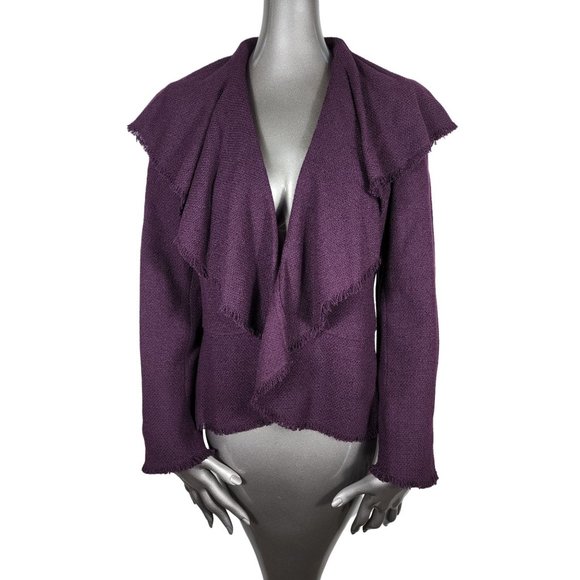 Lafayette 148 New York Royal Purple Fringe Jacket Virgin Wool Blazer 4 - Picture 1 of 5
